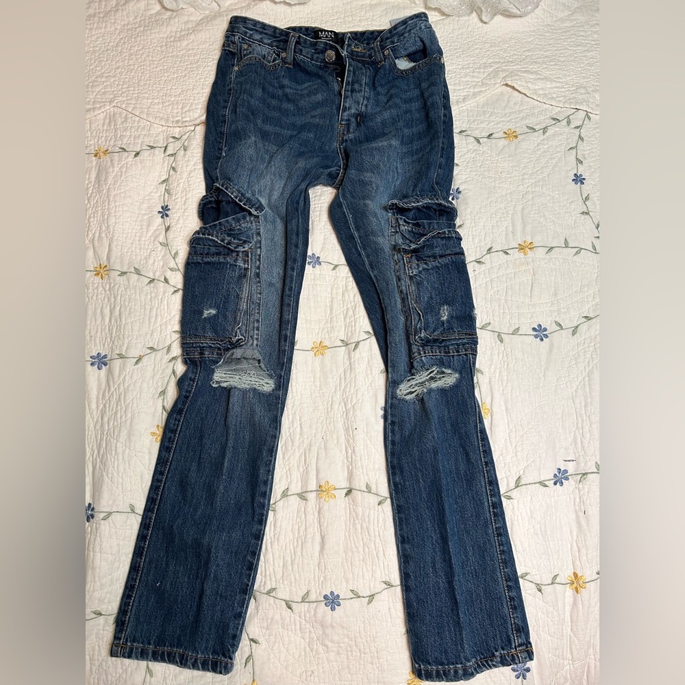 Men's denim cargos